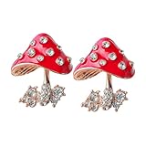 FRCOLOR 2 Stück Cartoon Pilz Anstecknadeln Aus Legierung Mit Strass Kleine Broschen Für Kleidung Vielseitiges Schmuck Accessoire Für Partys Und Bankette