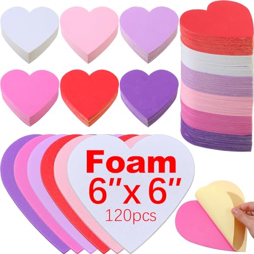 Corazones de espuma EVA autoadhesivos Tatuo con purpurina que no se desprende para San Valentín