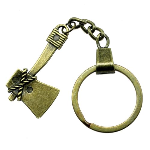 Porte-clés voiture hache bronze : l'élégance brute pour votre trousseau