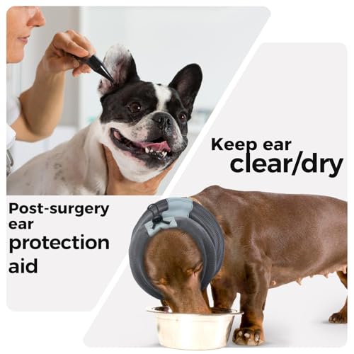 Warme Ohrenschützer Hund, Hundeschal Ohrenschutz Hund Haustiermütze Anti-Lärm-Hunde-Ohrenschützer Hundehalsband Gehörschutz-Ohrenschützer für Katzen und Hunde(Grau, S)