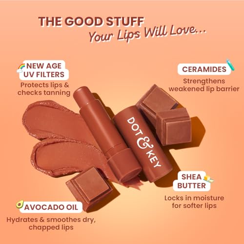 Image of Dot & Key Barrier Repair Hydrating Lip Balm SPF 50 | Cocoa Nude | Repairs Damaged Lip Barrier | Medium Tinted | 4.5 gm