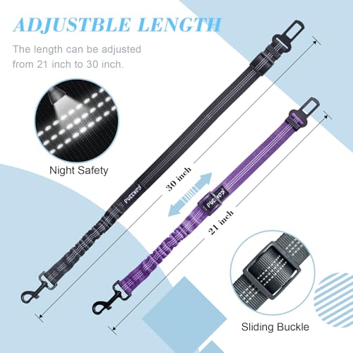 image for PUEENOD 2 Pack Dog Seat Belt Adjustable Dog Car Seatbelts for Vehicle 