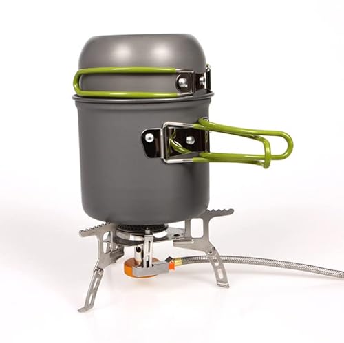 Kit Panelas Compactas para Camping Trekking Pescaria Alumínio 2 Peças Com Pegador