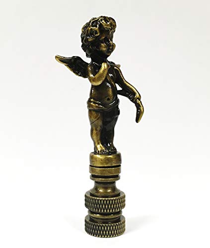Image of Lamp Finial-Cherub-Antique Brass Finish, Highly Detailed Metal Casting