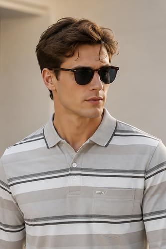 Image of Full Sleeve Polo T Shirt for Men Cotton with Pocket and Collar - Regular Fit Tshirt