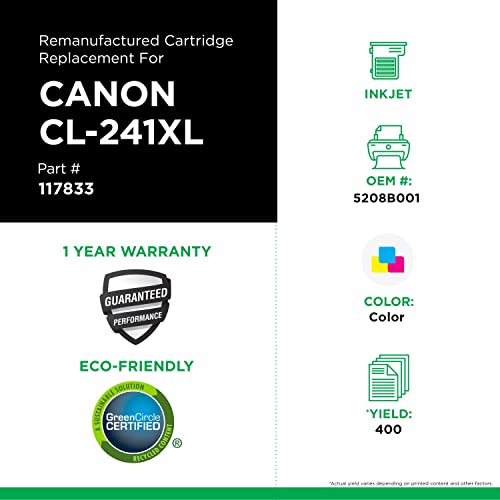 Clover Imaging Remanufactured High Yield Color Ink Cartridge Replacement For Canon Cl-241Xl | Tri-Color #TOP2
