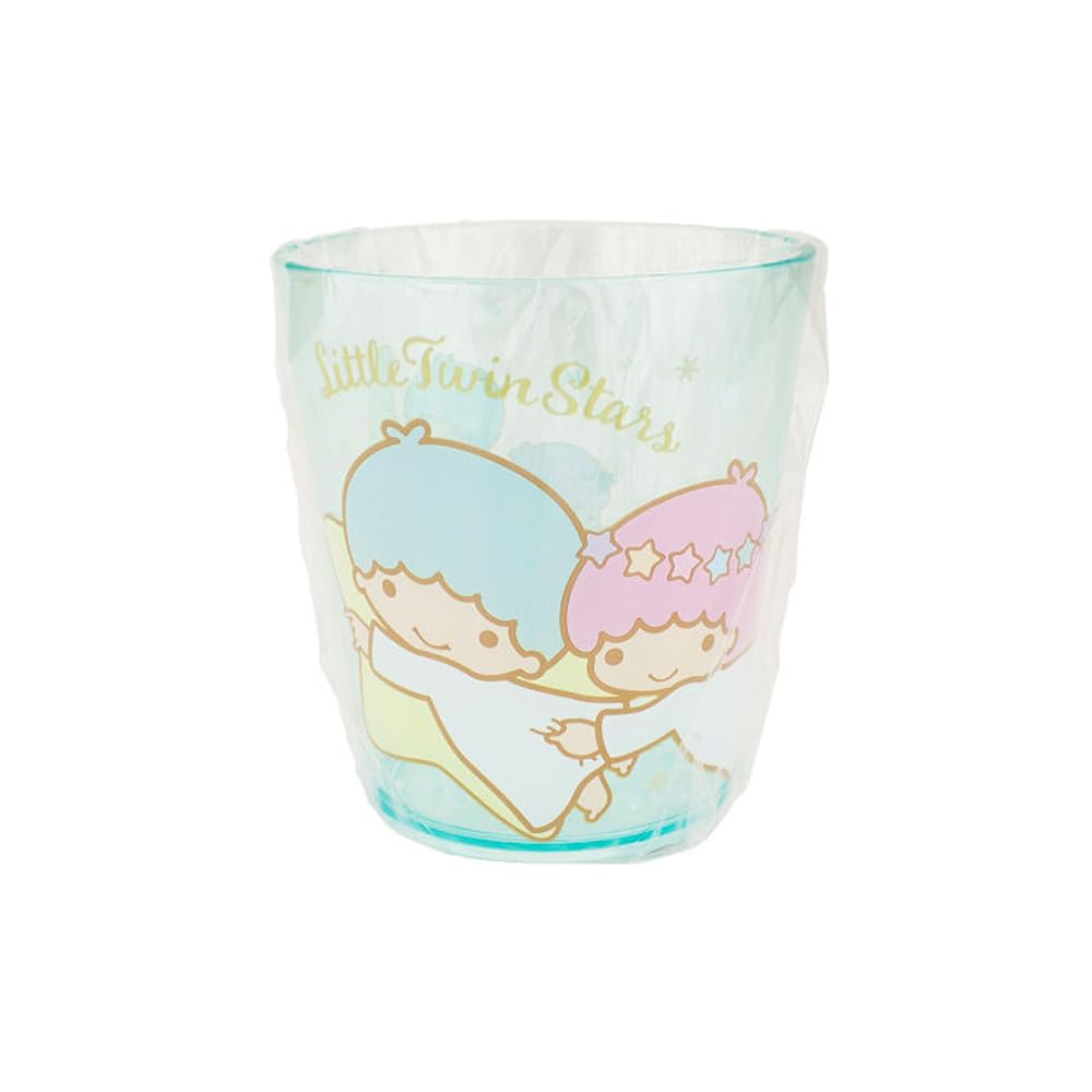 Friend Sanrio Little Twin Stars Plastic Cups 7.8 × 8.5 × 7.8 cm 260ml Dinnerware Drinkware Saucers Kitchen (Green)