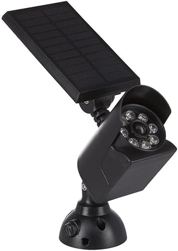 Luz LED de seguridad solar con detección de movimiento (negro) 3000K 200 lúmenes para montaje en casa, garaje, pared, superficie metálica, árbol,