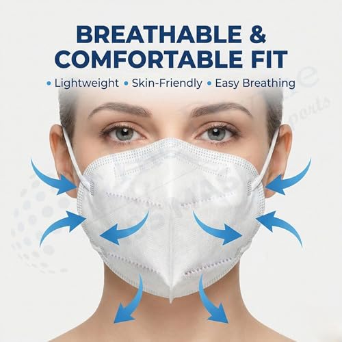 Image of Reusable & Washable Face Mask - Breathable Foldable Non-Woven Fabric Mask with Adjustable Ear Loops for Everyday Use, Comfortable Unisex Fit