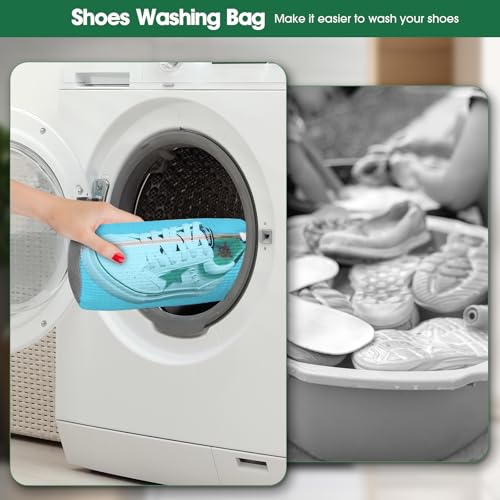 Shoe Washing Machine Laundry Bag - 2 Pack Sneaker Cleaner Kit for Gym Athletic Shoes and Canvas Flats with Zipper Protection Design, 10 Washer Balls, Large Size for Women's, Men's, and Kid's Footwear2