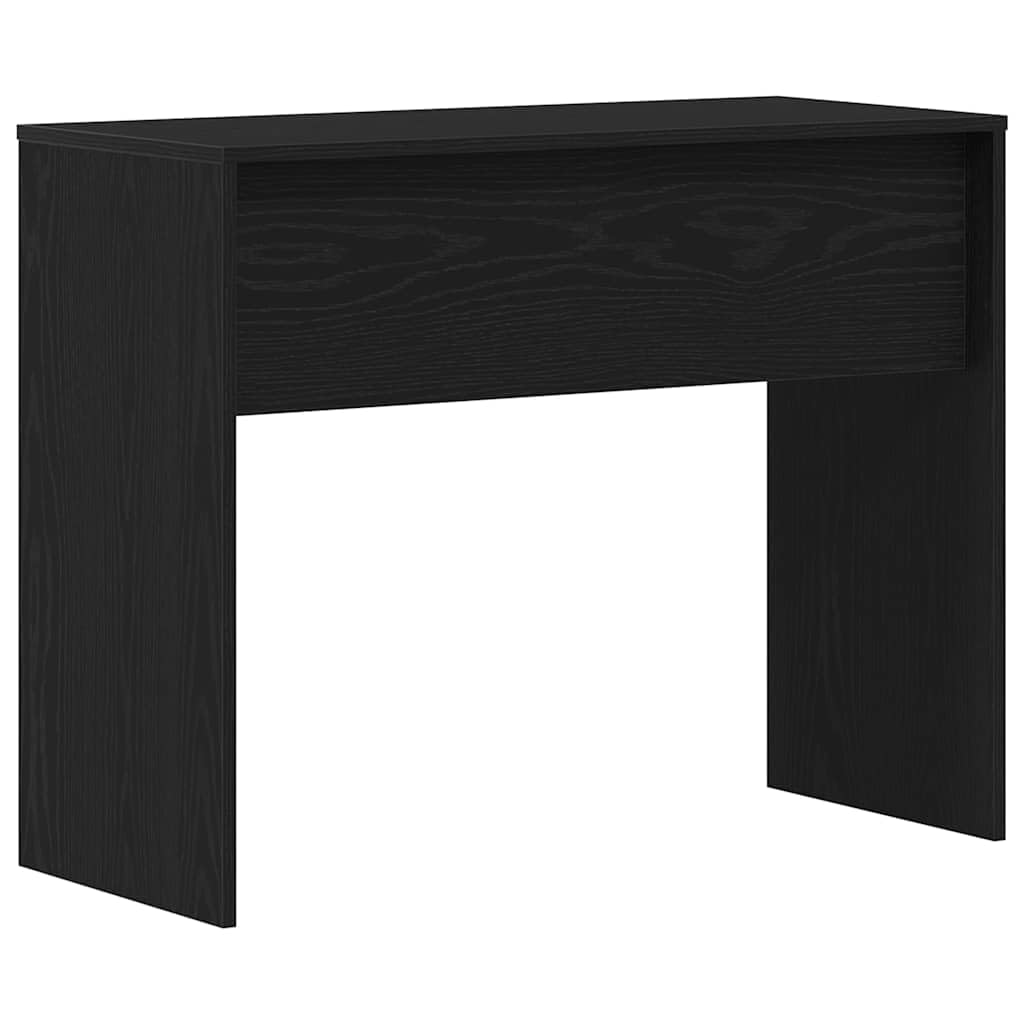 Scrivania in rovere nero, 90 x 40 x 72 cm, moderna scrivania per computer in legno, tavolo da lavoro compatto per casa e studio, stabile tavolo da ufficio