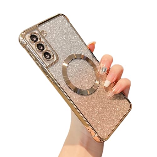 Coque MagSafe Samsung S21 anti-choc aux finitions plaquées de luxe et dégradé pailleté