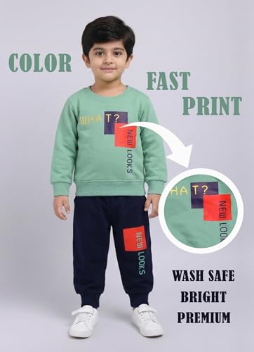 Image of Unisex Printed Cotton Sweatshirt and Full Pant Set