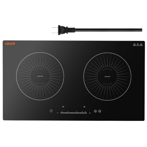 Image of VEVOR Induction Cooktop 24inch 2 Burners Built-in Electric Stove 110V