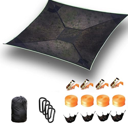 Hamac de camping 4 points portable multi-personnes de 3m avec sangles - 2
