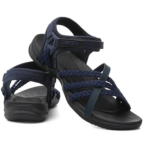 Image of UBFEN Womens Hiking Sandals Outdoors Water Sport Arch Support | Comfortable Adjustable Ankle Strap, Lightweight Suitable for Beach, Travel, Golf and Daily Wear