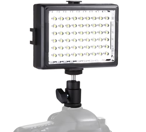 Sevenoak SK-LED54T On-Camera LED Light Panel with 54 High-Power LED's, Adjustable Color Temperature, Ball Head, and Color Gels