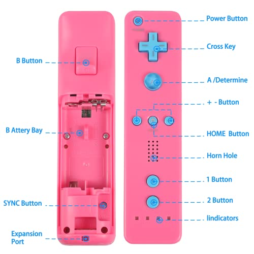 Doueuain 4 Pack Remote Controller For Wii Wii U, Gamepad With Silicone Case And Wrist Strap (New Black+White+Pink+Blue) #TOP4