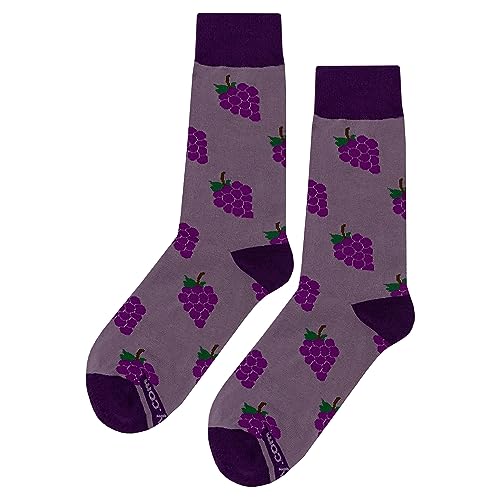 Grape Dress Socks Funny Novelty Crazy Fun Design Men Size 8-12 Cotton Casual Crew Colorful Funky Fancy Socks Gift for Men