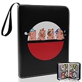 Capybara - Carpeta de tarjetas coleccionables de 50 páginas con 4 bolsillos, soporte de poliuretano, para juegos, fútbol, baloncesto y tarjetas de dibujos animados