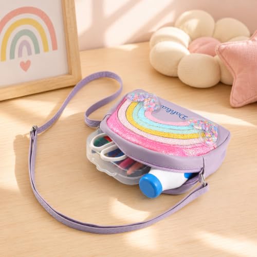 Image of Personalized Purse, Rainbow Glitter Custom Name Crossbody Bag