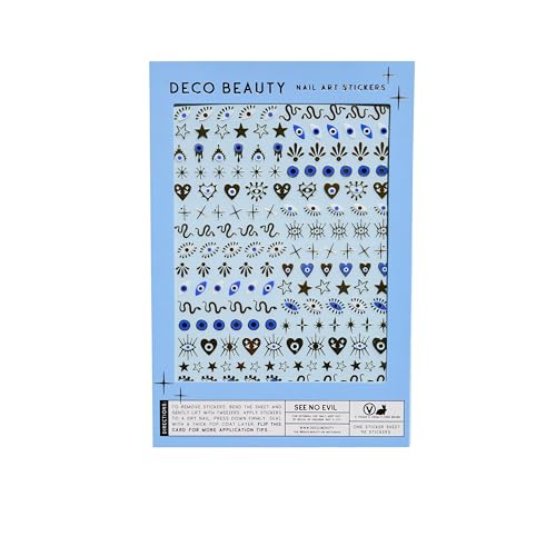 Deco Beauty See No Evil -Super Thin & Easy-to-Apply Nail Art with the Cutest Designs-Durable & Long-Lasting Nail Art Stickers and Decals for Women, for DIY At-Home Manicures & Salon-Quality Nails
