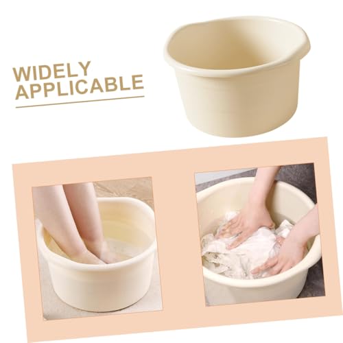 Balde para spa de pies de plástico resistente beige miniatura 4