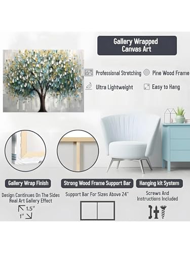 Toile murale arbre de vie 60x90 cm décoration moderne sans cadre