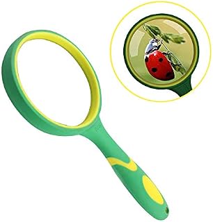 Magnifying Glass 10x 75mm Shatterproof Handheld Magnifying Lens Reading Magnifier with Anti-Slip Rubber Handle Magnifying Glasses for Reading Seniors Kids Insect Hobby Observation
