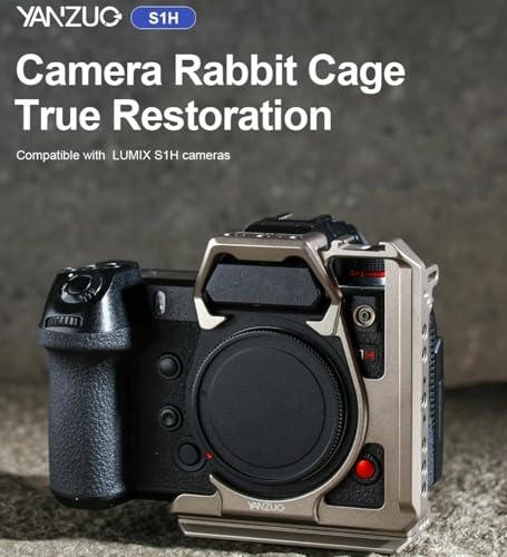 Image of Metal Camera Cage for LUMIX S1H Camera, Aluminum Alloy Camera Stabilizer (Titanium)