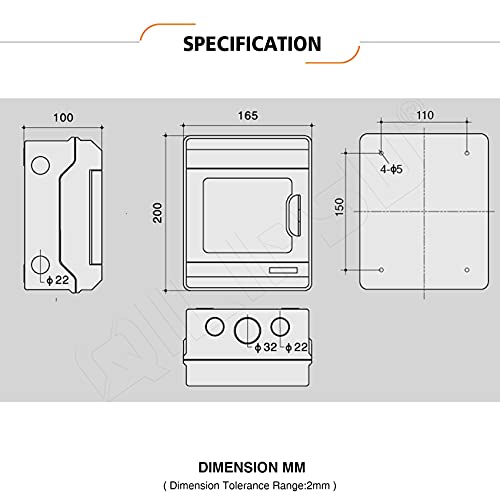 Qilipsu 6 Way Outdoor Breaker Box Ip65 Pc/Abs Alloy Plastic Din Rail Power Distribution Enclosure With Clear Cover, Bus Bars And Din Rail (6 Way) #TOP5