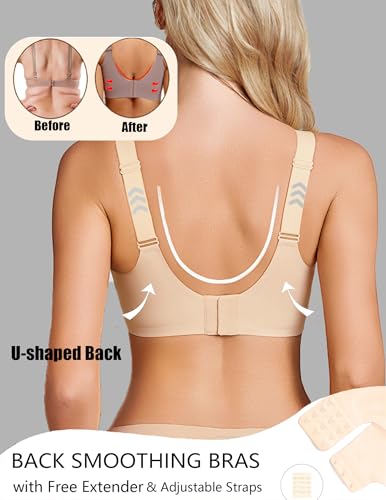 Avidlove Womens Seamless Bras No Underwire V Mesh Comfort Bralette Full Coverage Push Up Everyday T-Shirt Bra4