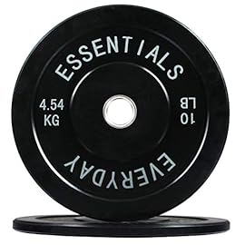 BalanceFrom Everyday Essentials Color Coded Olympic Bumper Plate Weight Plate with Steel Hub, Pairs or Sets