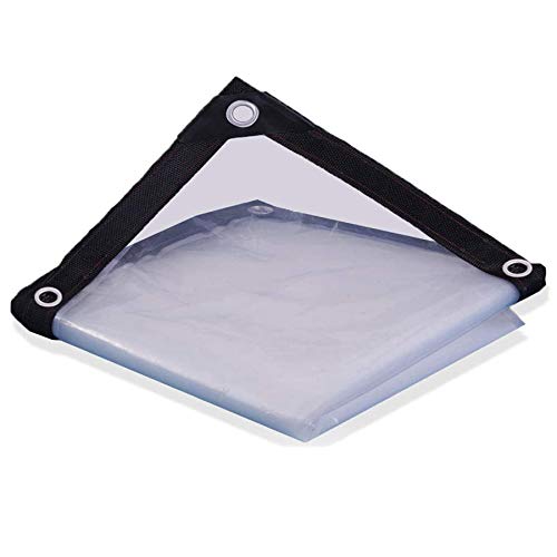 Bache Imperméable Jardin Transparente,1X1m/3.3x3.3ft Transparente Bâche Épaisse Renforcée Haute Densité Ripstop Balcon Couverture De Pluie pour Pergola Anti-Pluie Résistant Bache Extérieur Anti UV Cover