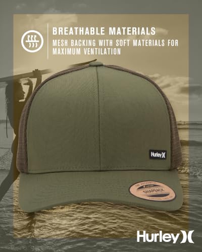 Image of Hurley Men's Caps - H2O-Dri League Baseball Caps for Men with Snapback Closure - Classic Mens Trucker Hats (S-XL)