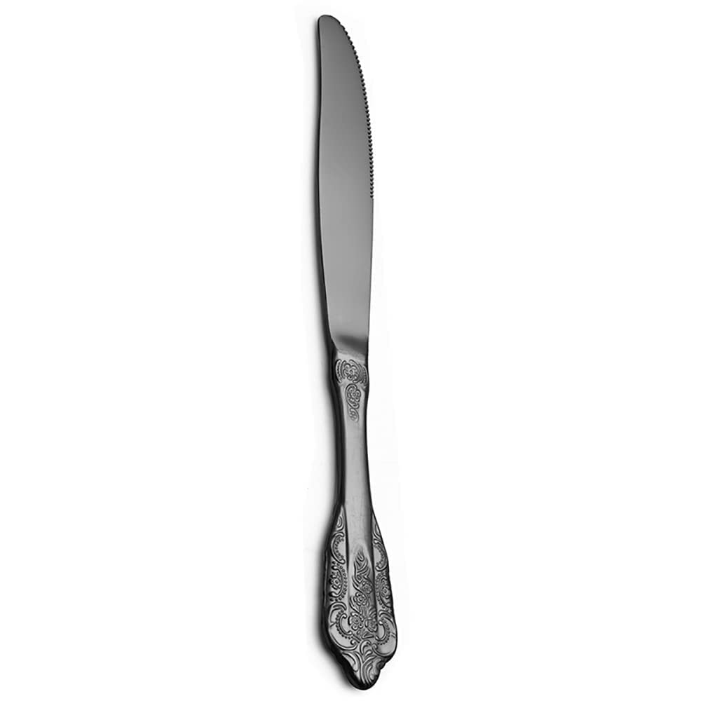 Juego de cubiertos negros para 4 personas, juego de cubiertos de acero inoxidable de 20 piezas, vajilla estilo corte, juego de cubiertos de lujo apto para lavavajillas, para banquetes, festivale