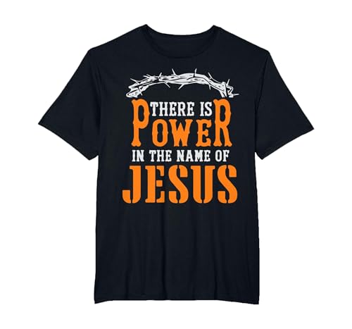 There is Power in The Name of Jesus T-Shirt, Men's Big and Tall, Black, 2X Tall