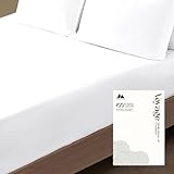 Mayfair Linen 100% Egyptian Cotton Fitted Sheet Twin Size - Luxury 600 Series Voyage Collection 16' Deep Pocket Twin Fitted Sheet Only (White), Soft, Cooling Fully Elasticized Hotel Bottom Sheets