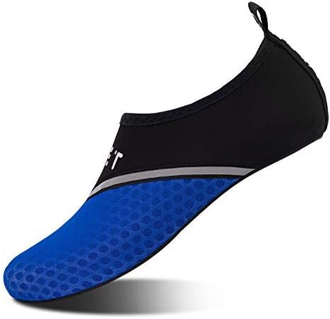 NING MENG Womens Mens Water Shoes Swimming Socks Barefoot Beach Pool Shoes Quick-Dry Aqua Yoga Socks Surf Beach Shoes(Black Dark Blue,12.5/13 Women,10.5/11.5 Men)