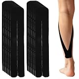 12stk Vorgeschnittene Kinesiologie Tapes, Wasserdichte Atmungsaktive Elastische Sporttapes zur Unterstützung der Wade (Schwarz)