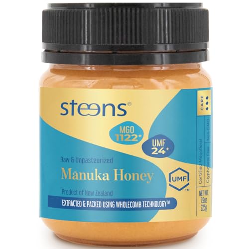 Steens 100% Pure New Zealand Raw Manuka Honey, MGO 1122+ UMF 24+, 7.9 oz