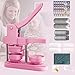 FreeingBAG Button Maker Machine 58mm - (3 Gen) Installation-Free (2.25in) DIY Badge Button Maker Press Machine Badge Punch Press with 100pcs Button Parts Pictures (Pink, 2.25 inch / 58mm)