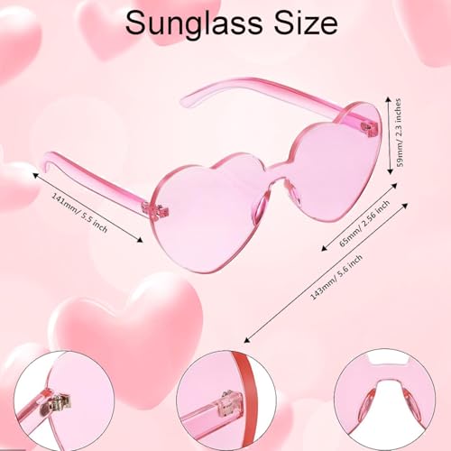 YUYWWAN Amor Kostüm Accessoires, Herz Haarreif Herzbrille Romantisch Amor Herzchen Accessoires Valentinstag Kopfschmuck Haarreif Herzen Herzbrille für Valentinstag Anziehaccessoires (Rosa-C)