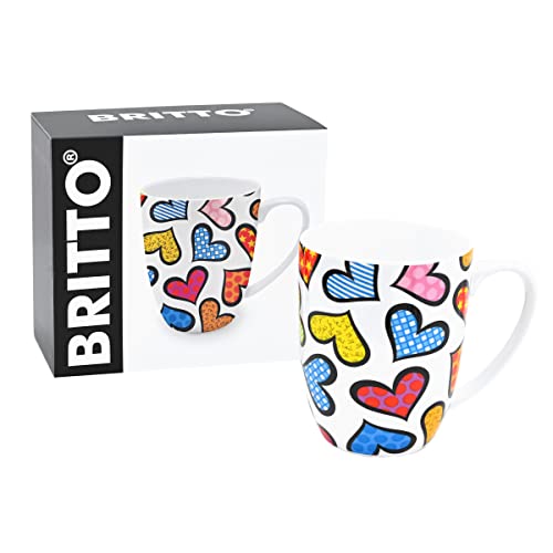 Britto Romero Bone China Taza de Café 16.8 oz Corazones miniatura 4