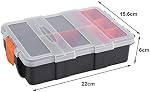 Two-Layer Plastic Heavy Duty Tool Box, Hardware and Components Organizer Suitable for Screws, Nuts, Bolts and Parts