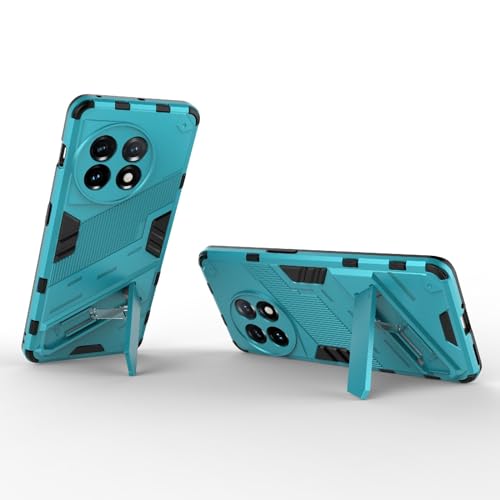 Image of SPL Punk Armor Bumper Back Case Cover for OnePlus 11 5G | Holder & Kickstand in-Built | 360 Degree Protection Back Case Cover (Blue)