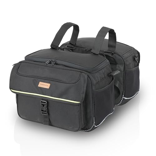 Image of GUARDIANGEARS Sidekick 50Ltrs Cruiser Saddlebags with Waterproof rain Covers for All Motorcycles with a Straight Exhaust.