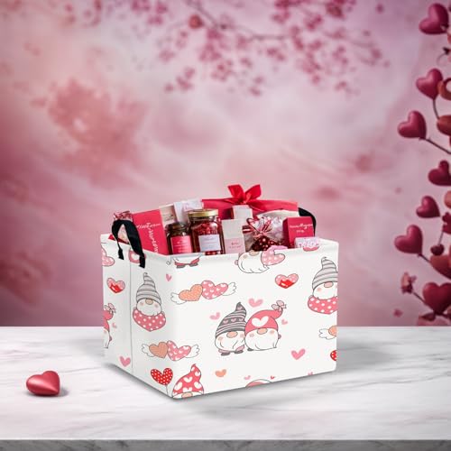 Image of Cute Heart Valentine's Day Basket Gifts Empty Storage Basket for Kid and Baby Room Decor (Dwarf Wings Love)