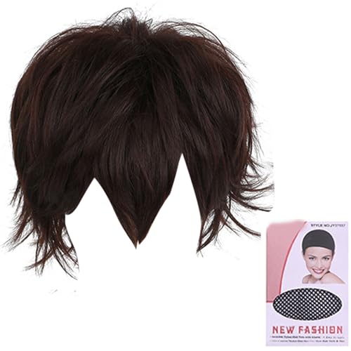 Full Head Hairpiece Adjustable Short Hair Synthetic Wigs Full Head Cover for Women Comfort Toupee for Women