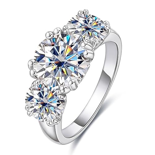 Bague de fiançailles argent 925 diamant rose 5 carats pour un anniversaire